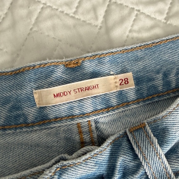 Levi's Light Blue Relaxed Women Jeans 28x27 ripped light wash straight leg pants - Picture 13 of 15